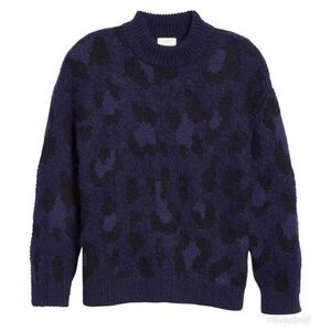 Kate Spade Leopard Fuzzy Alpaca Wool Wild Ones Sweater
